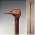 British vintage thick brown shaft duck head handle walking stick 103cm
