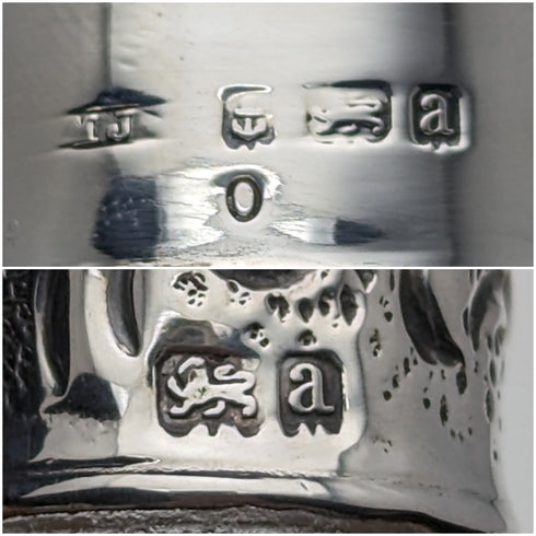 1900 British Antique Sterling Silver Decanter Glug Glug Glass Decanter