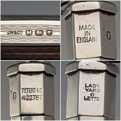 1947年英國Yard-O-Lette純銀六角形推拉式迷你鉛筆