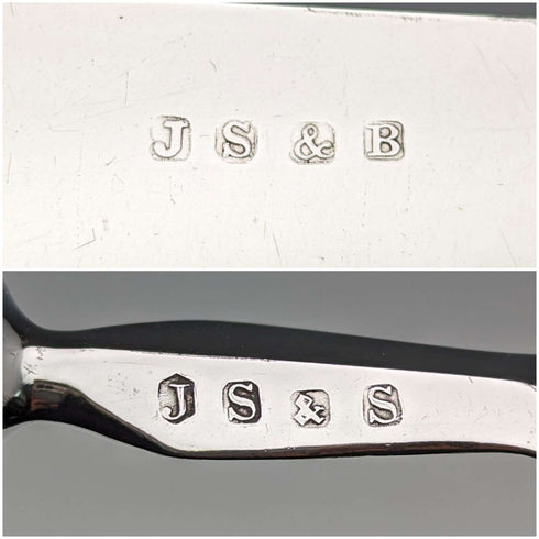 Early 19th Century British Antique White Mother of Pearl Handle Travel Cutlery Pair with Case