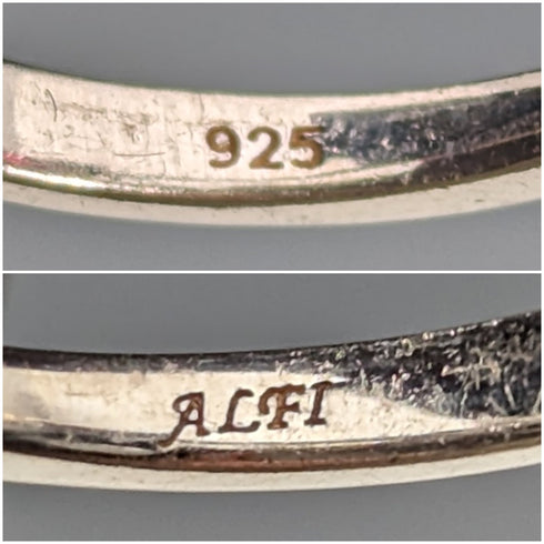 英国ヴィンテージジュエリー ハート型ルビーカラーガラス 純銀リング(11号)指輪