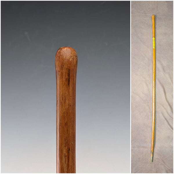 Vintage Kids' Walking Stick - Natural Wood & Yellow Decoration, Cane 86cm