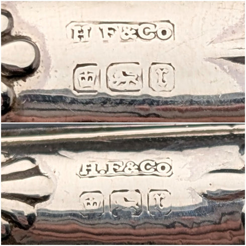 1909年 英国アンティーク 純銀製ハンドル フィッシュカトラリー4ペア Harrison Fisher