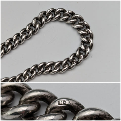 約 1902 年英國古董純銀阿爾伯特鏈 54 克