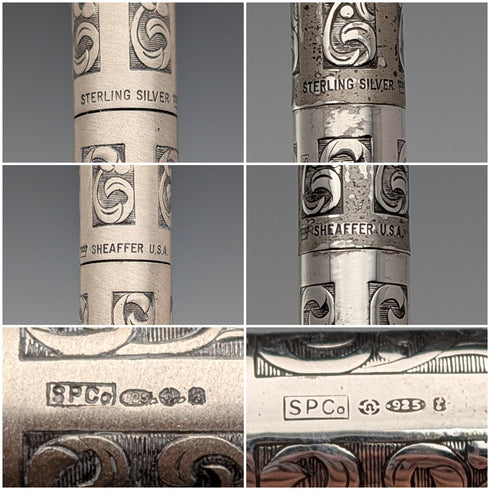 米国ヴィンテージ シェーファー 純銀製 シャープペンシル・ボールペンセット ケース入