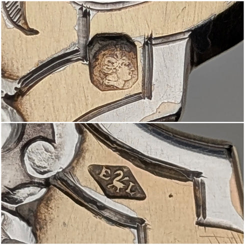 Circa 1900 French antique 950 silver pastry server 109g Eugene Lefebvre with case