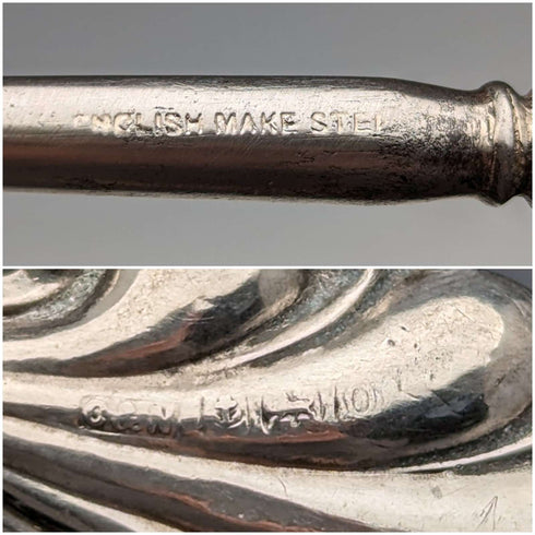 1913 年英國古董純銀手柄紐扣鉤 Crisford & Norris