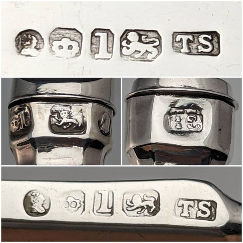 1833 British Antique Sterling Silver Dessert Cutlery 5 Pair Set Total 383g Trayed Thomas Samson