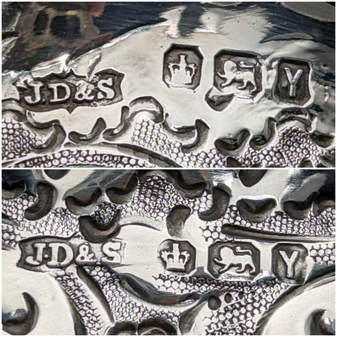 1891 British Antique Sterling Silver Sugar Bowl & Cream Jug 88g James Dixon & Sons