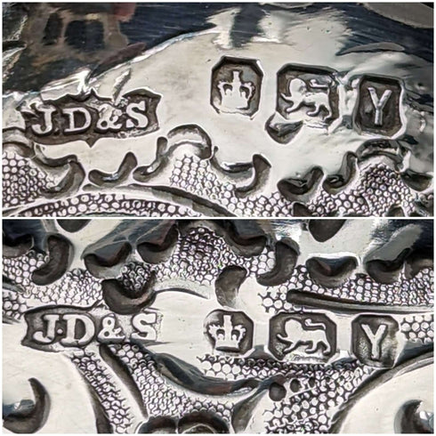 1891年 英国アンティーク 純銀製シュガーボウル&クリームジャグ 計88g James Dixon & Sons