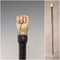 Antique British bone fist-shaped round handle walking stick, 85cm
