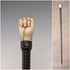 Antique British bone fist-shaped round handle walking stick, 85cm