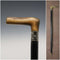 Circa 1900 British Antique Black Shaft Sterling Silver Mount Antler Handle Walking Stick Cane 81cm