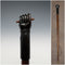 Vintage Brown Shaft Fist Holding a Rod Sculpture Handle Walking Stick Cane 89cm