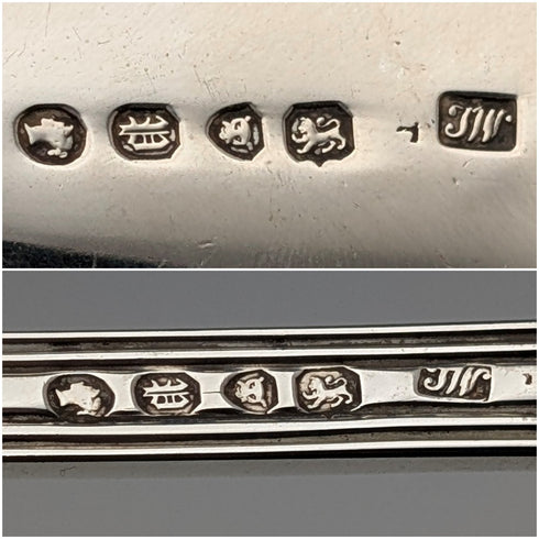 1850 British antique sterling silver fish server pair, total weight 314g, John James Whiting