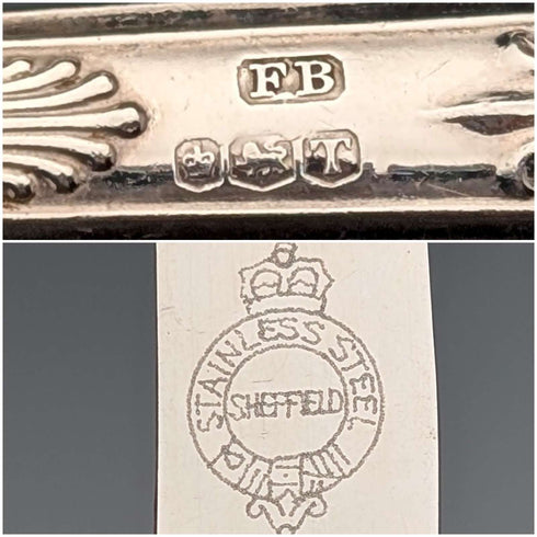 1961年 英国ヴィンテージ 純銀ハンドル ティーナイフx6 FB ケース入
