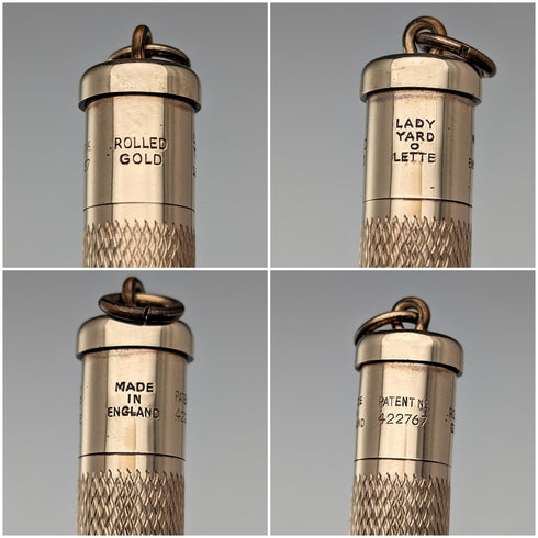 英国ヴィンテージ ヤード・オ・レッド ロールドゴールド製 推進式ミニペンシル YARD-O-LETTE 丸カン付