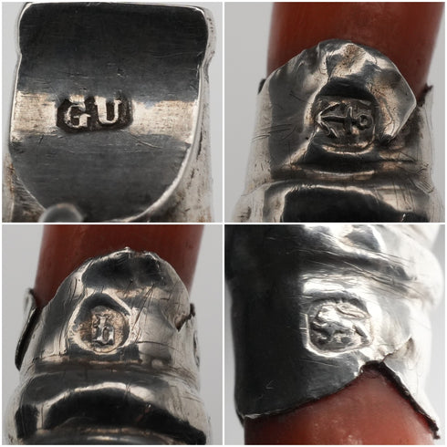 1890年 英国アンティーク 純銀製 「コーラル&ベル」 ベビーラトル George Unite