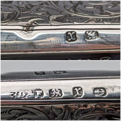 1897年 英国アンティーク 純銀製 両開き型カードケース 122g Deakin and Francis