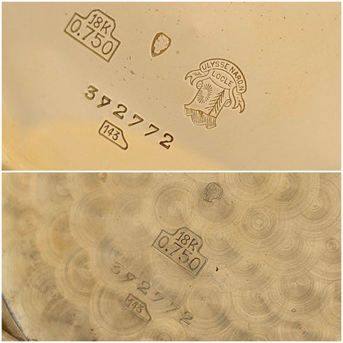 1940年頃 ヴィンテージ ユリス・ナルダン 懐中時計 18金ケース 動作良好 ケース・保証書付