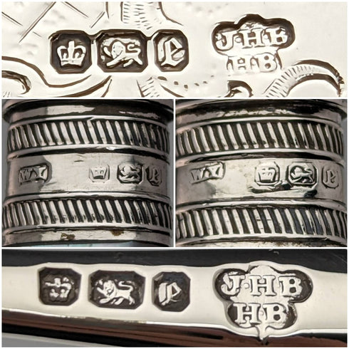 1897 British Antique White Pearl Shell Handle Pure Silver Blade Cutlery 6 Pairs Boxed J Barraclough