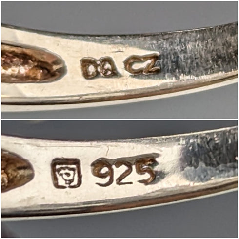 英國復古珠寶立方氧化鋯純銀戒指(11 號)戒指