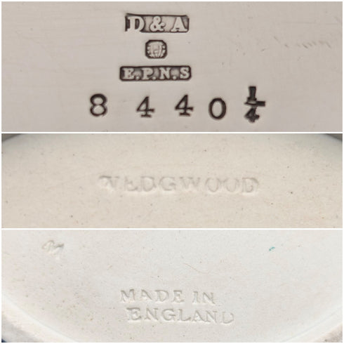 Antique British Wedgwood Biscuit Barrel Jasperware Royal Blue