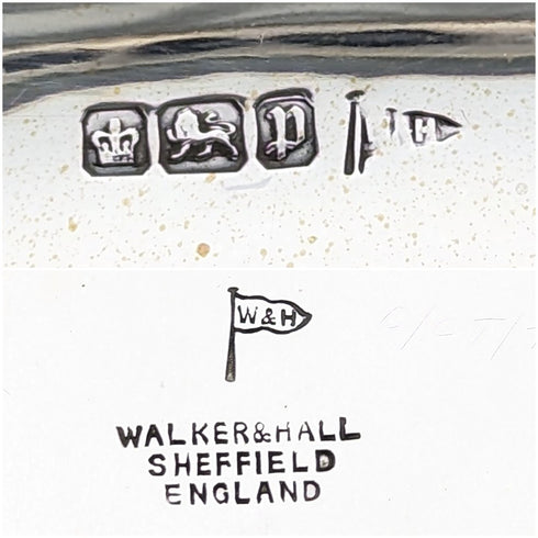 1907 年英國古董純銀籃式耳環可活動手柄 347 克 Walker&Hall