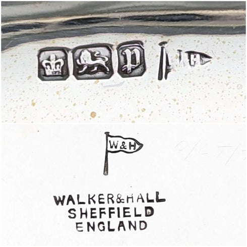 1907 年英國古董純銀籃式耳環可活動手柄 347 克 Walker&Hall