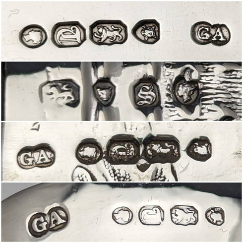 1854年 英国アンティーク 純銀製クリスニングカトラリーセット ケース入 George Willaim Adams