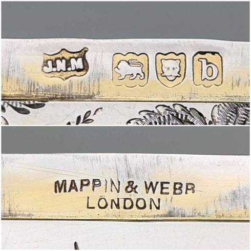 1897年 英国アンティーク 純銀製 カードケース ジャポニズム装飾 75g Mappin & Webb
