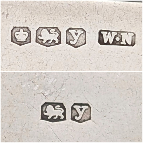 1941年 英国ヴィンテージ 純銀ハンドル スチールブレード 折りたたみナイフ William Needam