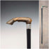 1899 British Antique Sterling Silver L-Handle Horn-Handled Walking Stick, 83cm