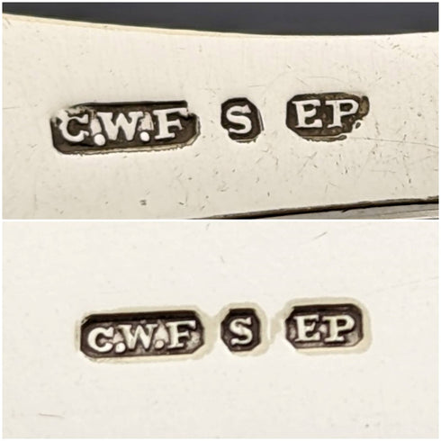 1900年頃 英国ヴィンテージ 天然石ハンドル カトラリー12ペアセット 箱入り Cavendish