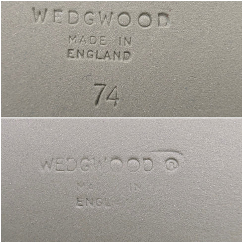 英國韋奇伍德復古碧玉器圓形帶蓋盒子,一對,鼠尾草綠