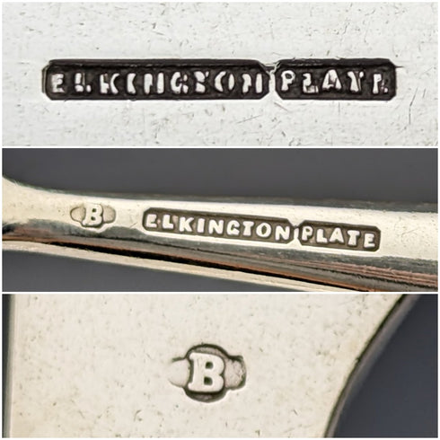 英國復古鍍銀餐具 12 對套裝木盒裝埃爾金頓