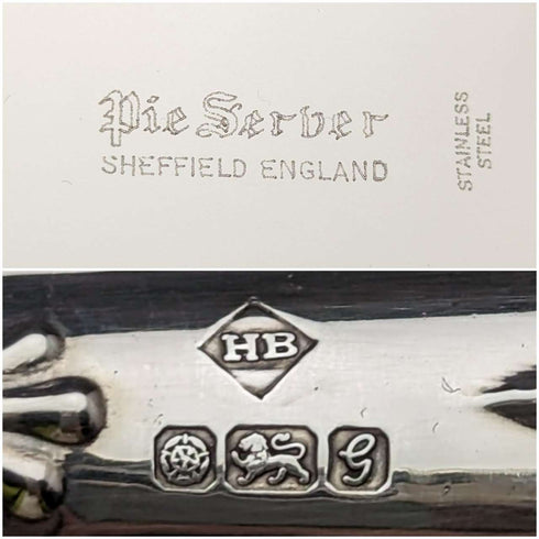 1981年 英国ヴィンテージ 純銀製ハンドル ケーキスライサー 箱入り Harrison Brothers