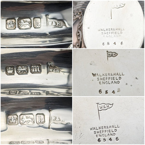 Around 1902 British Antique Sterling Silver Bachelor Teapot 3 Piece Set Total 540g Walker&Hall