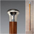1924 British antique tan shaft sterling silver rondelle handle walking stick 89cm