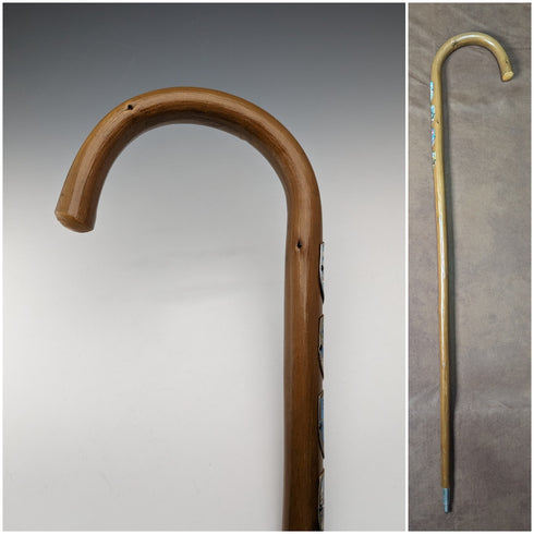 ヴィンテージ 紳士用 スイス周遊 ツーリストステッキ ブラウンシャフト 94cm