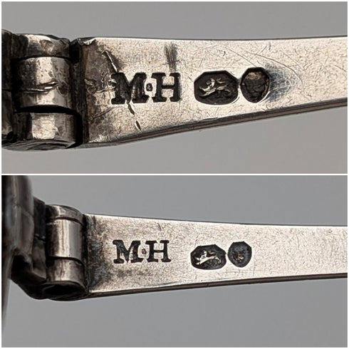 19世紀初頭 ジョージアン 英国アンティーク 純銀製 小型メガネ Mary Ann Holmes