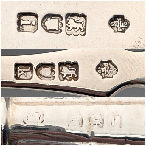 Circa 1905 British antique pure silver cutlery pair, total weight 71g, William Hutton