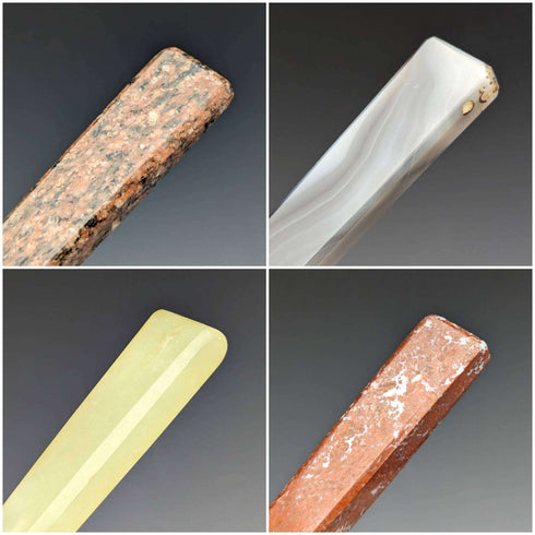 1900年頃 英国ヴィンテージ 天然石ハンドル カトラリー12ペアセット 箱入り Cavendish