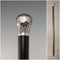 1883 British antique black shaft engraved sterling silver round handle walking stick 89cm