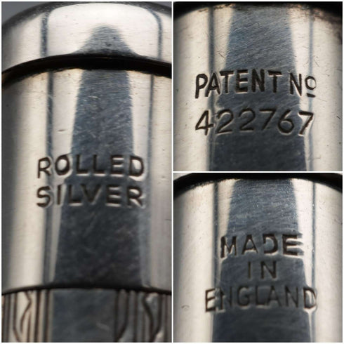 Vintage Yard-O-Led rolled silver round-barrel propelling pencil, made in England