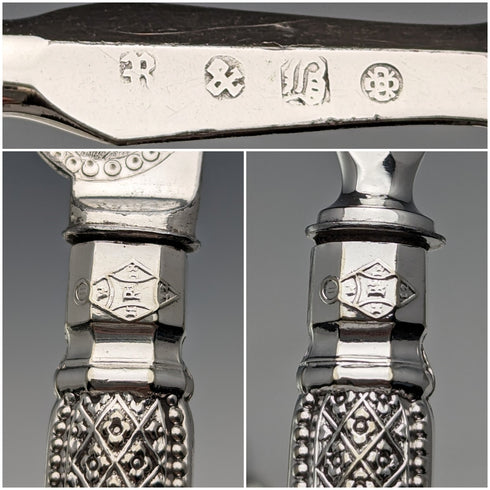 1865年頃 英国アンティーク シルバープレート デザートカトラリー6ペアセット