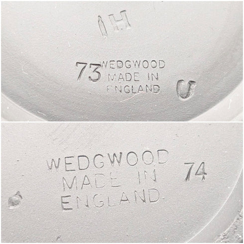 A pair of vintage British Wedgwood black jasperware vases.