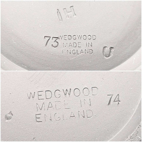 A pair of vintage British Wedgwood black jasperware vases.