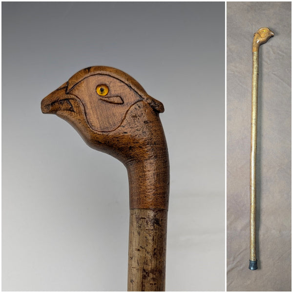 Vintage Men's Pheasant Head Handle Walking Stick 82cm