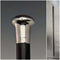 1924 British Vintage Men's Walking Stick, Sterling Silver, Round Handle, Black Shaft, 91.5cm
